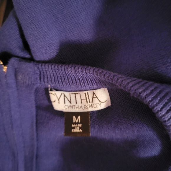 Cynthia Rowley Owl Sequin Sweater Medium Blue Pullover Green - Picture 5 of 5